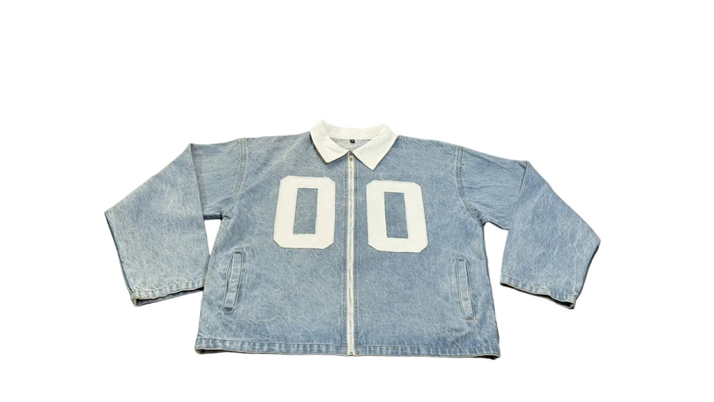 Crop Denim Zip