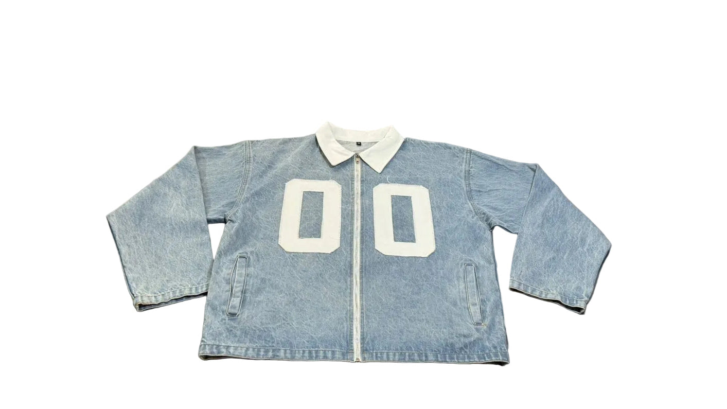 Crop Denim Zip