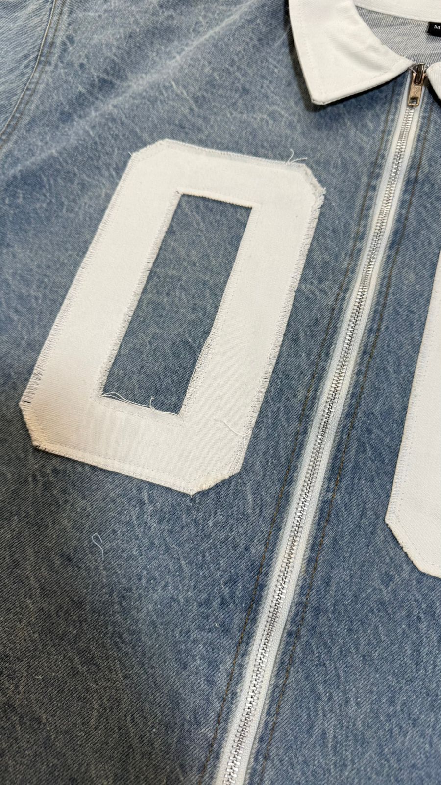 Crop Denim Zip