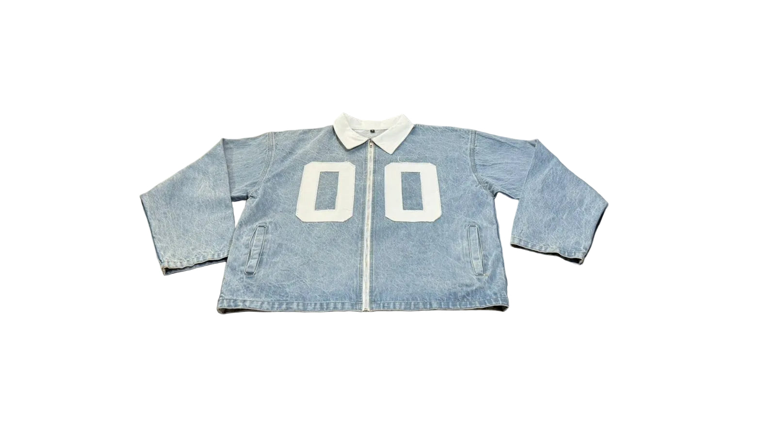 Crop Denim Zip